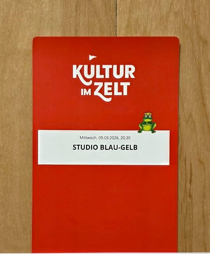 Karte für studio blau - karte, blau-gelb